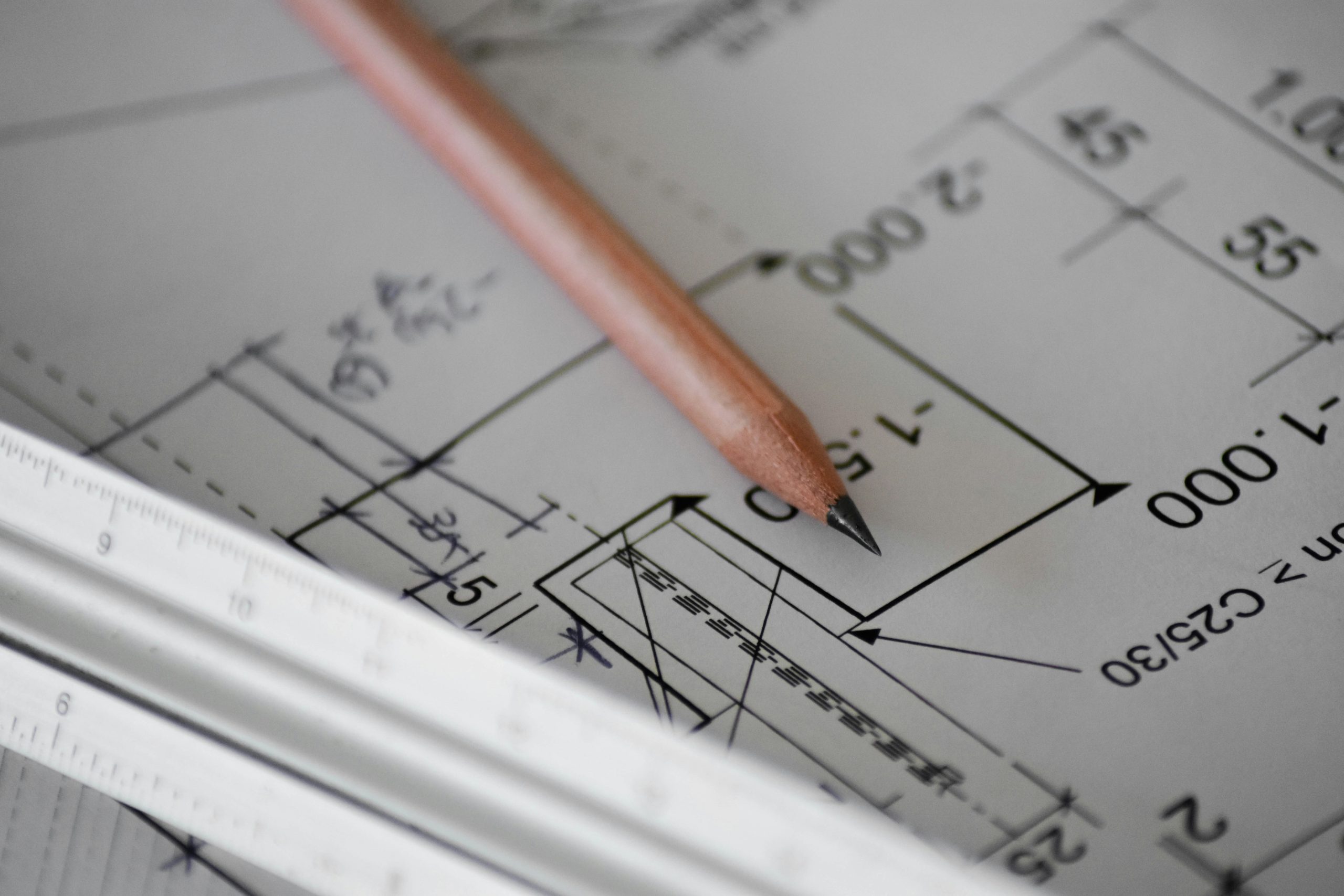 Architectural drawings and pencil